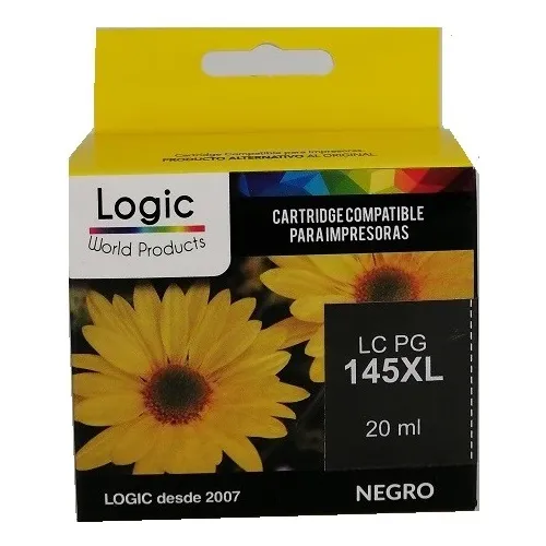 Tinta Cartucho Alternativo Pg-145 Xl Negro 20ml Logic