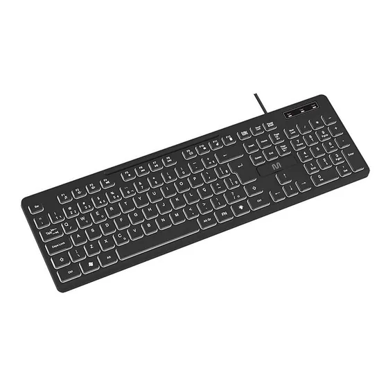 Teclado Office Preto Plug & Play Multilaser Luminoso - Tc218