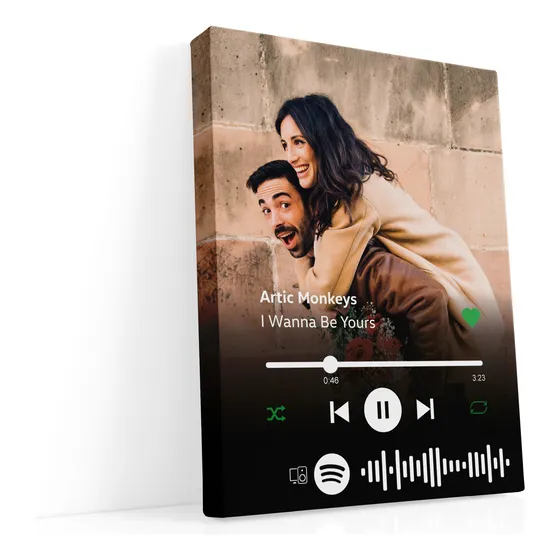 Cuadro Canvas Personalizado Foto Con Código Spotify 30x40cm