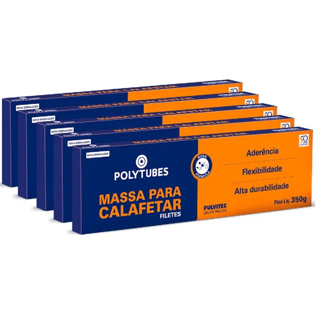 Massa Para Calafetar Cinza 350g (5 Unidades) - Pulvitec
