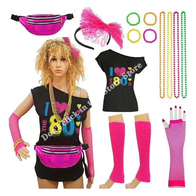 Shaoke Disfraz De La Serie Neon De Los 80 For Mujer, Blusas