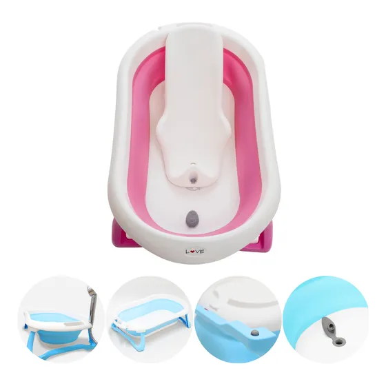 Bañera Plegable Bebe Recien Nacido + Soporte + Termometro