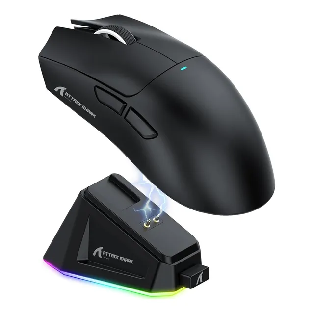 Ratón Gaming Inalámbrico Attack Shark X11 22000 Dpi Negro