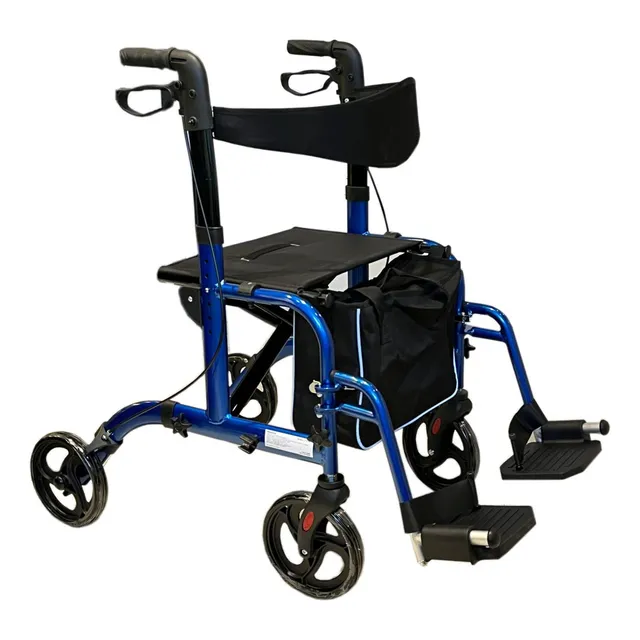 Andador  Silla De Ruedas Convertible Plegable Bolso Asiento