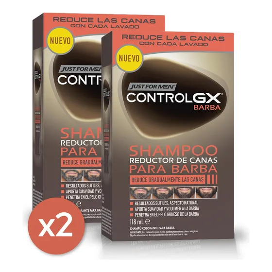Kit 2 Shampo Anticanas Y Oscurecedor Para Barba Just For Men