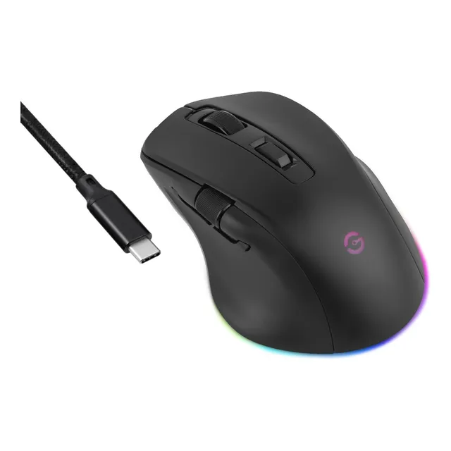 Mouse Gamer Getttech Ggm-rgbtr-01 Recargable Wifi Bt Usb C
