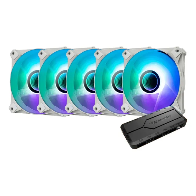 Set 5 Ventiladores 120mm Pwm Argb Controlador Rc2 Colores