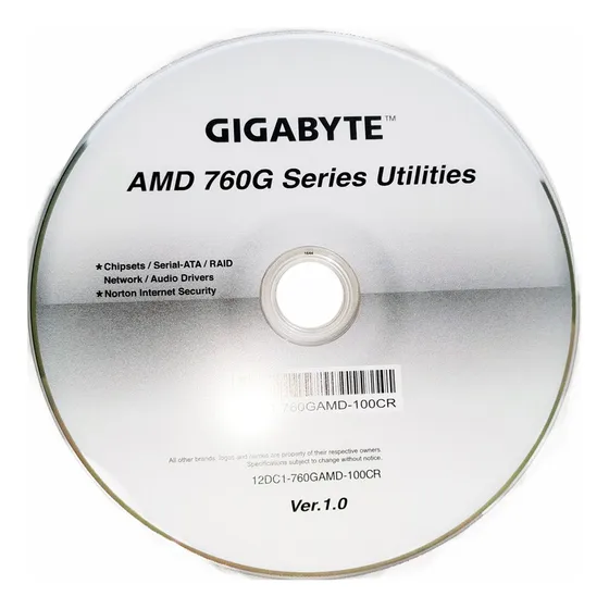 Cd Original Placa Mãe Gigabyte Amd 760g Séries Utilities