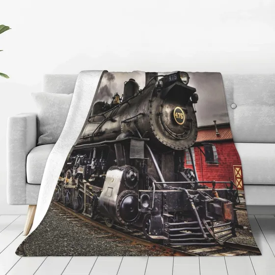 Manta Tren Suave Calida Ligera Para Sofa Cama Toda Estacion