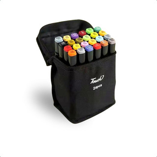 Estojo Maleta Kit 24 Cores Conjunto Canetinhas Cololoridas Estojo Maleta Kit 24 Cores Conjunto Canetinhas Cololoridas