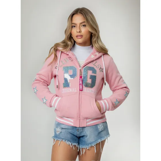 Moletom Dupla Face Com Detalhe Lateral Planet Girls Rosa Cla