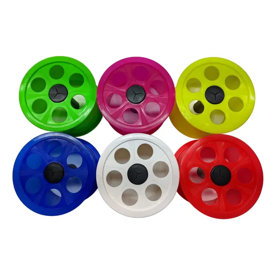 Carretilha Pequena 15 Cm Plástico Para Pipas - 06 Unidades