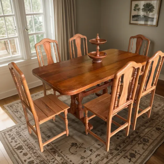 Juego De Comedor De Algarrobo Chaco Mesa De 1.60 Y 6 Sillas