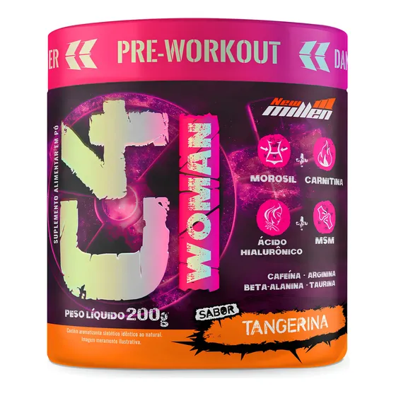 C4 Woman 200g - New Millen - Pré Treino C/ Ácido Hialurônico Sabor Tangerina