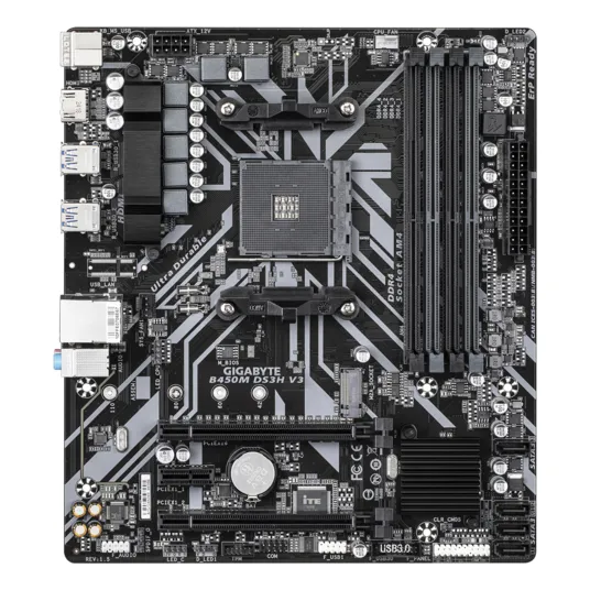 Motherboard B450m Ds3h V3 Gigabyte Am4 Ddr4 Color Negro