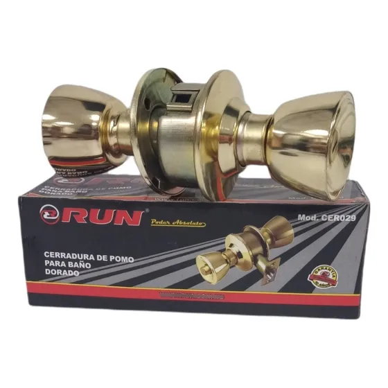 Cerradura De Pomo Para Baño Run - Dorado Cer029