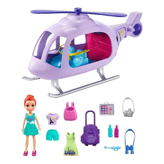 Polly Pocket Super helicóptero De Viaje