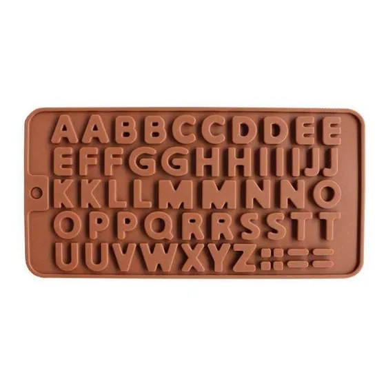Molde Letras Abecedario Chocolate Fondant Alimento - Resina
