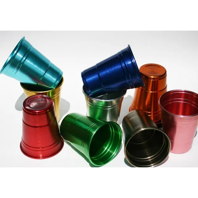 Vaso Reutilizable De Aluminio Anodizado De Colores 12 Piezas