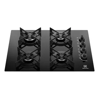 Fogão a gás embutido Electrolux Efficient Vit Black de 4 queimadores