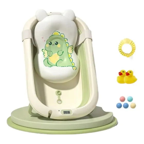 Bañera Con Termómetro Cojín Premium Verde Lubabycas Verde Green