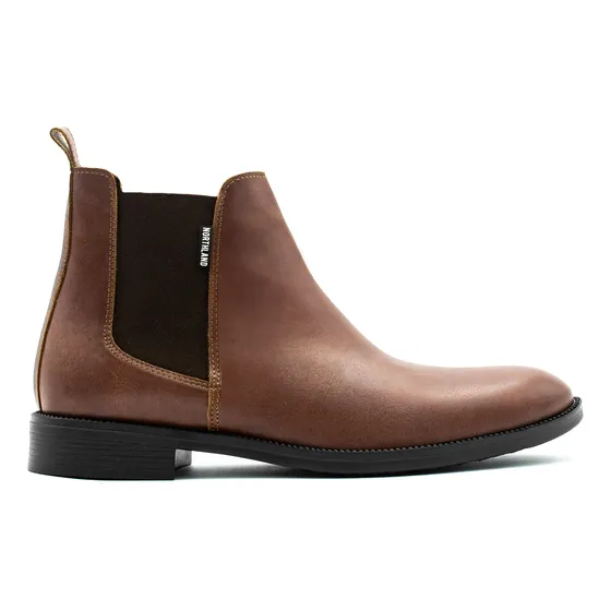Botas Hombre 100% Piel Lisa Cuero Casuales Chelsea Northland