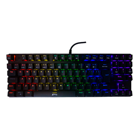 Teclado Gamer Mecânico Aplus Barak Rgb Rainbow Switch Blue Tkl Abnt2 Double Injection Cor Preto Teclado Gamer Mecânico Aplus Barak Rgb Rainbow Switch Blue Tkl Abnt2 Double Injection Cor Preto