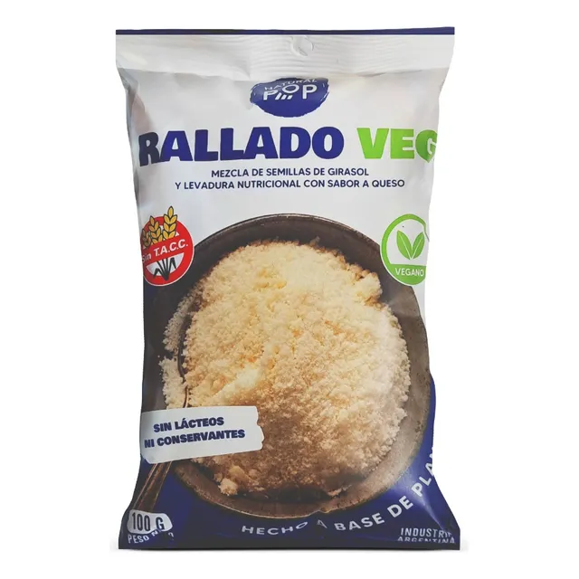 Queso Rallado De Girasol Vegano Natural Pop Sin Tacc 100g