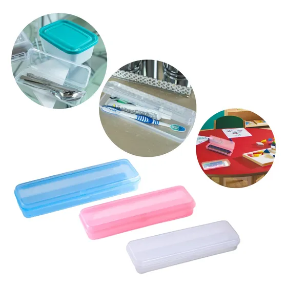 Kit 5 Estojo Plástico  Cores Pastel Maxcril - Porta Escova
