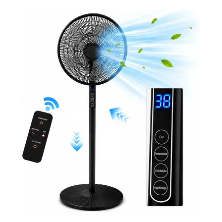 Ventilador Coluna 40cm Super Turbo Tech C/remoto 8 Vel 127v 40 Cm 60hz Preto 127v Plástico 5