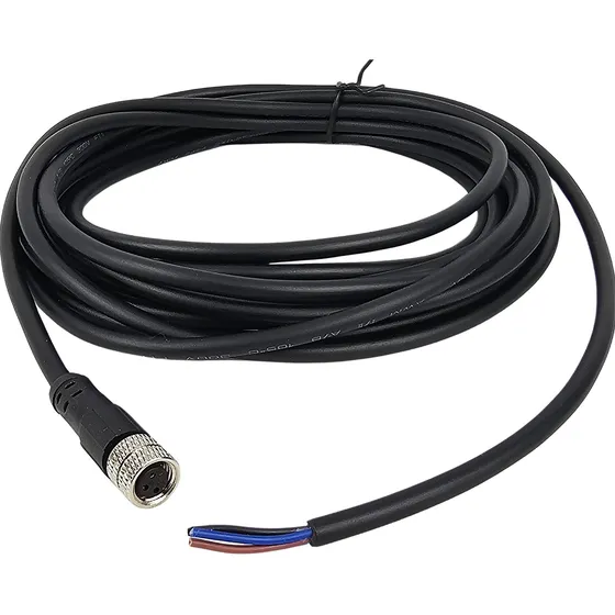 Conector Para Sensor M8 3 Pinos Fêmea Reto Com Cabo 5 Metros