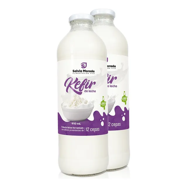 Kefir De Leche Probiótico Natural 910ml Sin Azucares X2