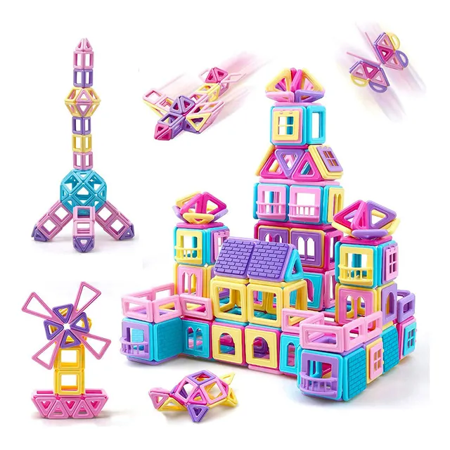 58pcs Bloques Magnéticos Castillo 3d Stem Regalos Para Niños