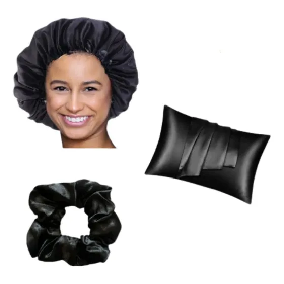 Kit Cabello Sano Funda De Almohada + Gorro Satén Antifrizz