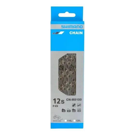 Cadena Shimano Deore Xt M8100 126 Esl 12 Velocidades Color Plateado