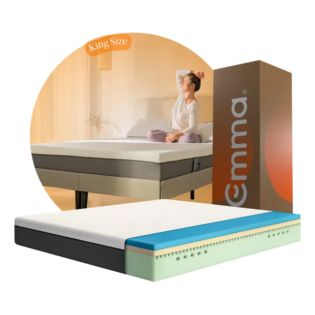 Colchón Emma King | Memory Foam | Tecnología Alemana Color Blanco/Gris