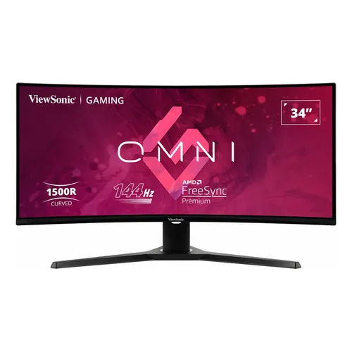 Monitor Gamer Curvo Viewsonic 34" Omni 180hz 1ms Qhd negro