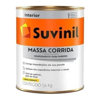 Massa Corrida Suvinil Pva Branca 1,4kg Rende 4mÂČ Massa Corrida Suvinil Pva Branca 1,4kg Rende 4mÂČ