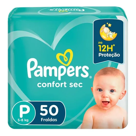 Fralda Pampers Confort Sec P 50 Unidades