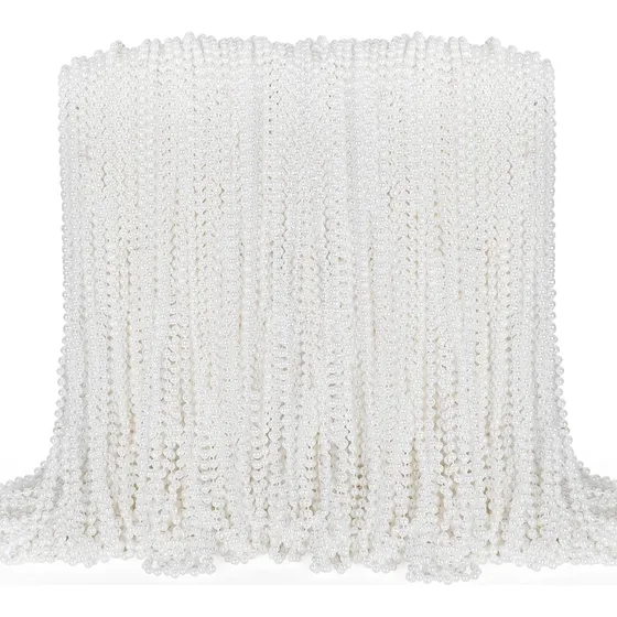 Collar De Perlas Redondas Blancas Para Eventos, 84 Cm