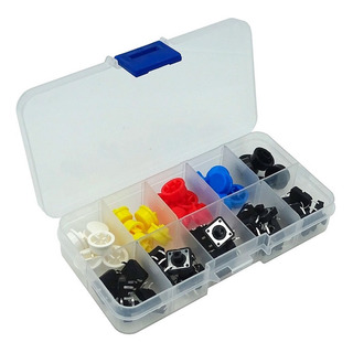 Kit 25pzs Boton Push Buttom 12x12x7.3 Abierto + Organizador Kit 25pzs Boton Push Buttom 12x12x7.3 Abierto + Organizador