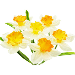 6 Flores Artificiales De Narciso De Seda Naranja, Flores De 6 Flores Artificiales De Narciso De Seda Naranja, Flores De