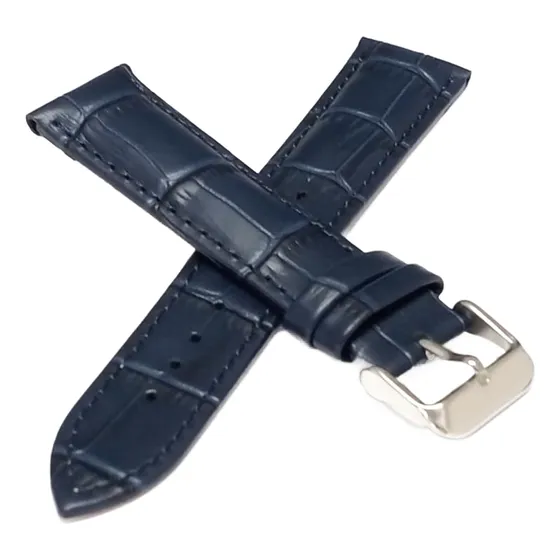 Pulseira Relógio Couro Modelo Croco Almofadada, Fivela Inox