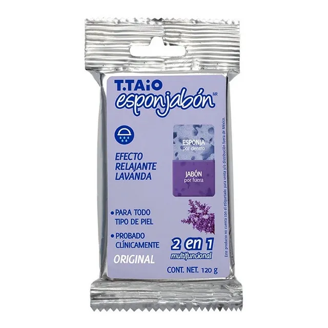 Esponjabón T.Taio lavanda relajante esponja más jabón 2 en 1 120g