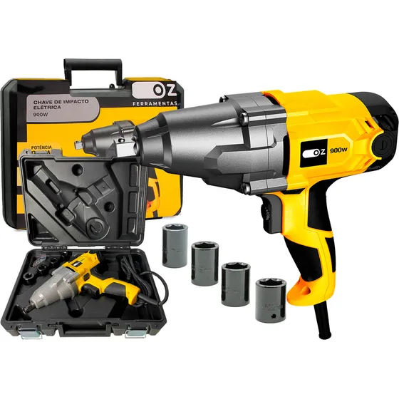 Chave De Impacto Eletrica 1/2 900w Com Maleta E Soquetes