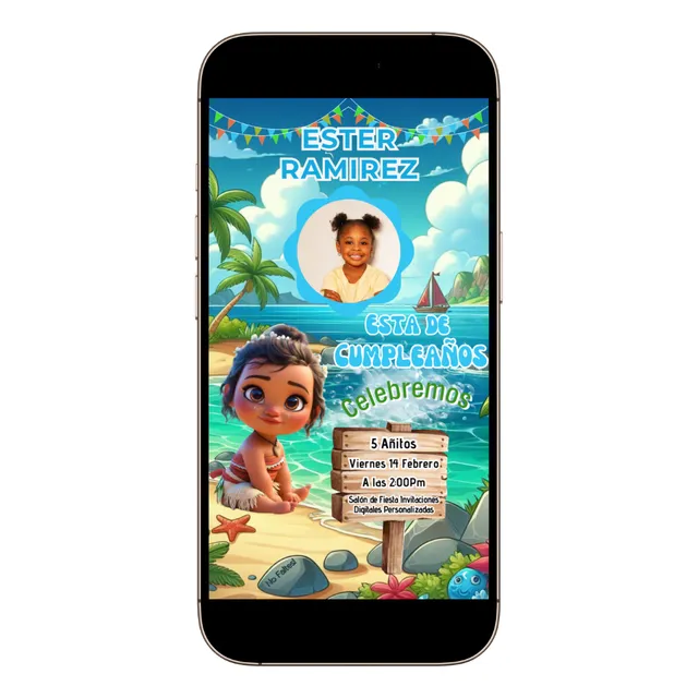 Invitación Digital Moana Bebé - Miranda Digital