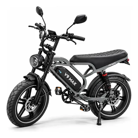 Bicicleta Bike Eletrica V9 Max 1000w 48km Freio Hidraulico Preto