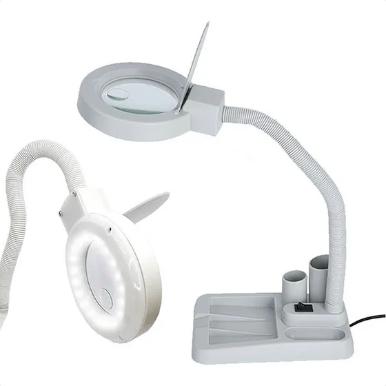 Lupa Bifocal Doble Aumento Lampara Led Flexible Cosmetologia Daza WILUESCUSB