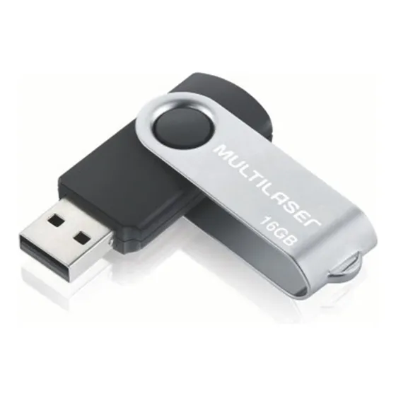 Multilaser Twist PD588 pendrive 16GB preto e prateado