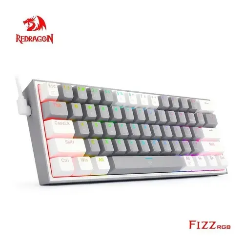 Teclado Redragon Fizz K617 Mecanico 3 Modelos Color del teclado Gris/Blanco